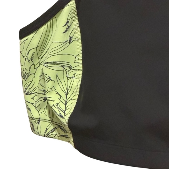 Free People Movement Fired Up Bra High Neck Sports Black Neon Green Size Large - Picture 4 of 9